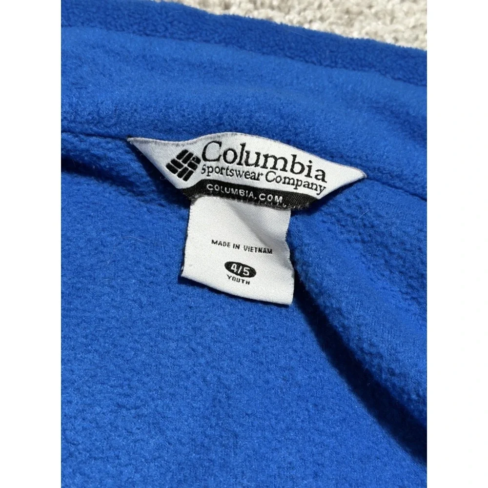 Columbia Jacket Sweatshirt Boys Size‎ 4/5 Black Blue Fleece Full Zip